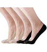 RIIQIICHY No Show Socks Womens Low Cut Liner Non-Slip Thin Causal Line for Flats Boat 4 to 6 Pack