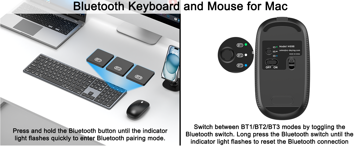 Bluetooth Keyboard and Mouse for Mac