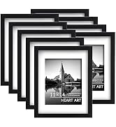 HEART ART 11x14 Picture Frame Set of 9,Display 11 x 14 Frame For 8x10 Picture Frame With Mat,11 b...