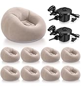 Realspring 9 Pcs Bean Bag Chairs for Adults Inflatable Chairs with Electric Air Pump,Blow up Couc...