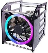 GeeekPi Raspberry Pi Cluster Case, Raspberry Pi Rack Case Stackable Case with Cooling Fan 120mm R...