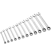MAXPOWER 12-Piece 8-19mm Ratcheting Wrench Set – Premium Heat-Treated Chrome Vanadium Steel for D...