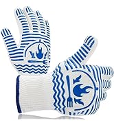 QUWIN BBQ Gloves, Oven Gloves 1472? Extreme Heat Resistant, Grilling Gloves Silicone Non-Slip Ove...