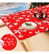 Smiry Rectangle Picnic Tablecloth, Waterproof Elastic Fitted Table Covers for 6 Foot Tables, Wipe...