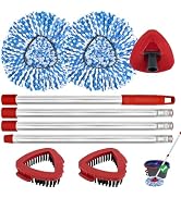 Spin Mop Handle, Mop Replacement Heads,Brush,Base Compatible with OCedar RinseClean 2 Tank,Inclue...