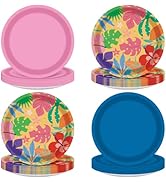 Cogniplay Cartoon Birthday Party Supplies 48PCS – 7 Inch Tropical Cartoon Plates for Kids Birthda...