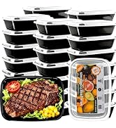 Eco Maicoco 38 oz Meal Prep Containers 15 Pack, BPA Free Disposable Food Leftover Storage Contain...