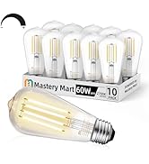 MASTERY MART 10 Pack Vintage LED Edison Bulbs, E26 Led Bulb 5.5W Equivalent to 60W, Dimmable, Sof...