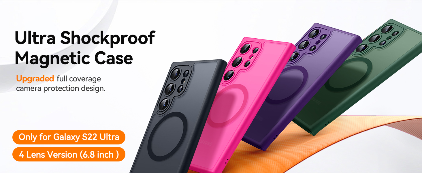 Designed for Samsung Galaxy S22 Ultra Case Full Camera Protection