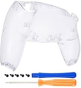 eXtremeRate Clear Custom Back Housing Bottom Shell Compatible with ps5 Controller, Replacement Ba...