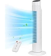 Uthfy Tower Fan with Remote, Portable 120° Oscillating Standing Fan, 3 Speeds & 3 Modes, 7.5H Tim...