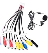 Inefala 20 Pin RCA Cable Wire Harness with External Microphone for Android Car Stereo, Cord Assem...