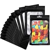 Resealable Bags for Food Storage 260 Pieces Reusable Bags with Clear Window (4.7×7.9Inch Black) E...
