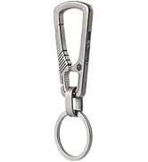 KeyUnity Titanium Carabiner Keychain Clip, Quick Release EDC Key Holder Organizer with Key Ring