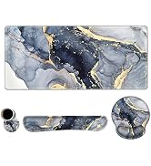 ARTSO Large Mouse Pad Ergonomic Keyboard Wrist Rest Support Combo, Memory Foam Gel Extended Desk ...