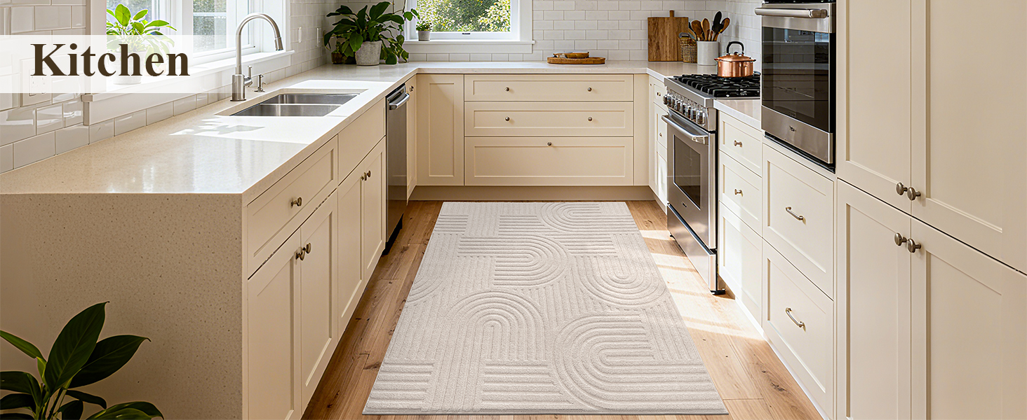 kitchen rug bathroom rug fluffy medium height pile non slip washable