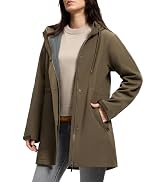 SaphiRose Women's Waterproof Rain Jacket with Fleece Lining Hooded Windbreaker Long Warm Outdoor ...