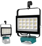 T-SUN 60W Work Light for 18V/20V Battery, Cordless Portbale Led Light with 2 Modes, USB & Type C ...