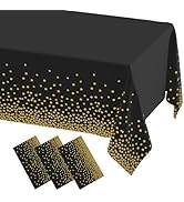 misaya 3 Packs Dot Disposable Table Cloth, 54 x 108 Inch Waterproof Plastic Tablecloth, Rectangle...