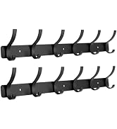 ZGELIN Coat Rack Wall Mounted,6 Coat Hooks for Hanging Coats,Metal Double Hook Rack Hook Rail,Coa...