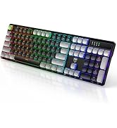 RisoPhy Wireless Gaming Keyboard, Low-Profile 2.4G/USB-C/Bluetooth Mechanical Keyboard with Smoot...