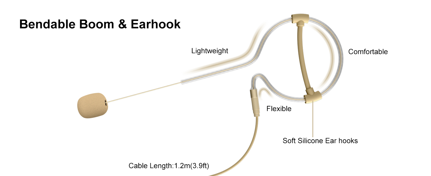 Headset Headworn Single Earhook Microphone