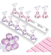 Makartt Nail Stand: Nail Holder for Painting Nails DIY, Magnetic Press on Stand Pink and Purple f...