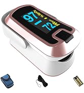mibest OLED Finger Pulse Oximeter, O2 Meter, Dual Color White/Rose Gold