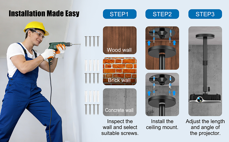 projector ceiling mount adjustable