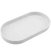 VCREATC White Small Tray (10 inch), Oval Tray for Bathtub Bathroom Vanity Items, Countertop Organ...