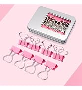 Haowuliao 16 Pcs Pink Heart Binder Clips Cute, Gift for Pink Heart Lovers