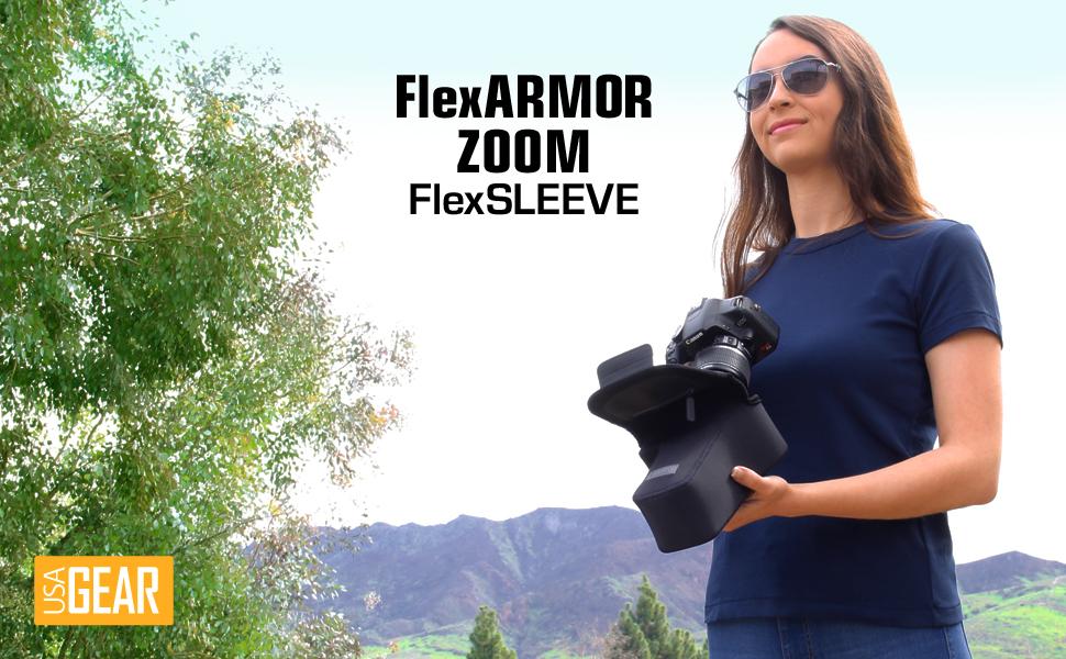 DSLR Camera and Zoom Lens Case Sleeve w/ Neoprene Protection , Accessory Storage & Strap Openings