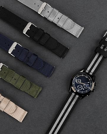SIMYYO Nylon Watch Bands for Men Quick Release Military Watch Straps Band Width 18mm 20mm 22mm 24m