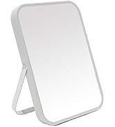 YEAKE Table Desk Vanity Makeup Mirror,8-Inch Portable Folding Mirror with Metal Stand 90°Adjustab...