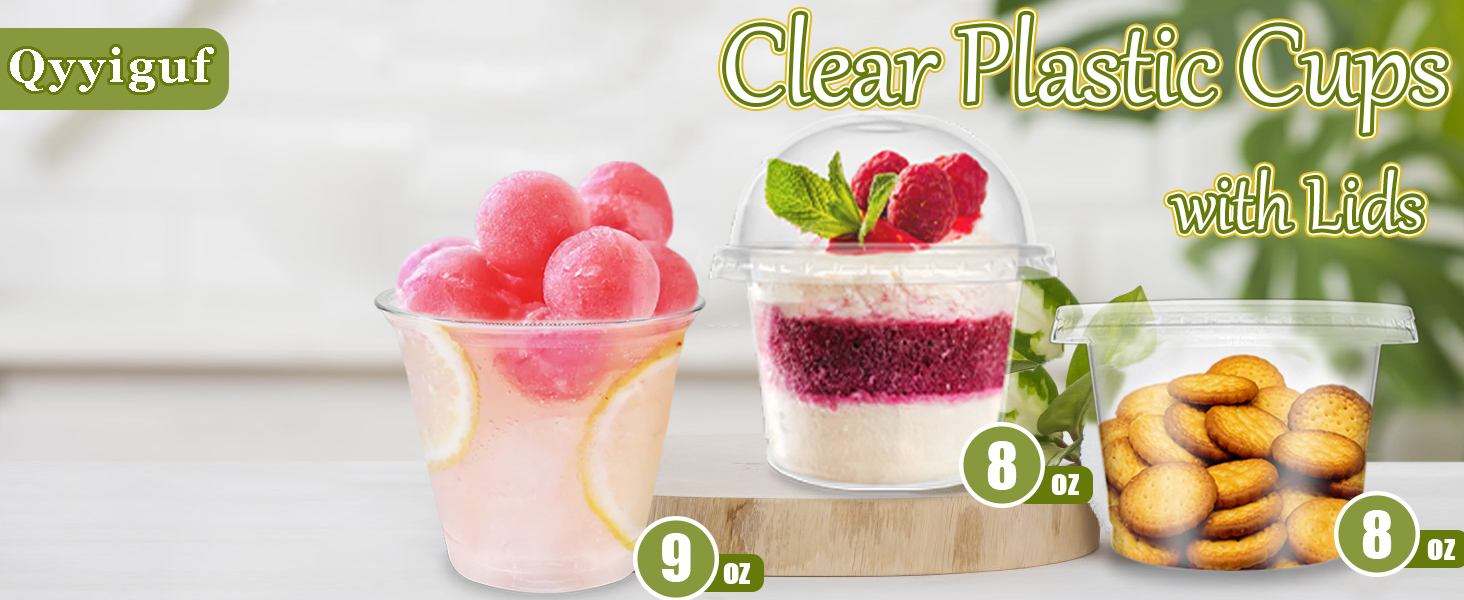 1 clear cups with lids