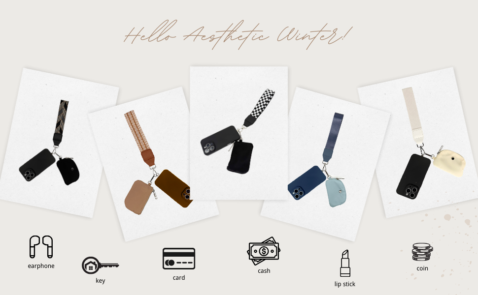 S&loyoe Clip and Go Phone Strap with Zipper Pouch
