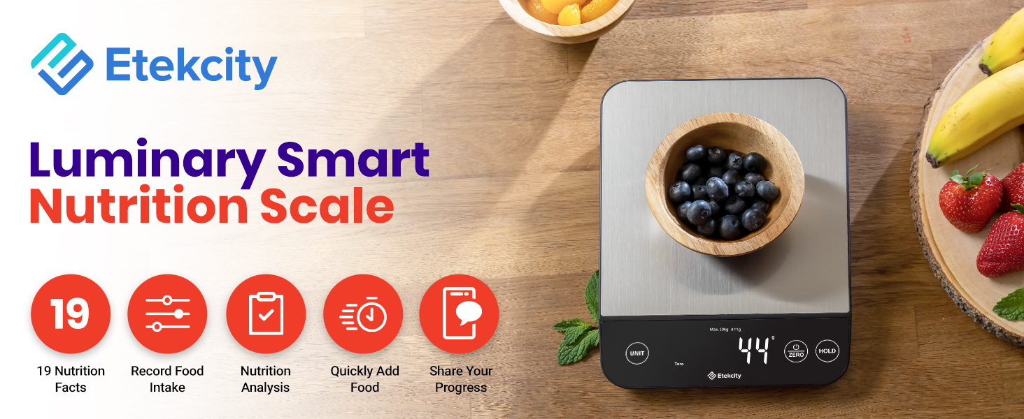 contain 19 nutrition data, intake recording, analysis report, share data features