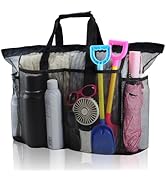 ASBEFORE Extra Large Mesh Beach Bag, Portable Oversized Tote Bag with Zipper for Pool Swim Travel