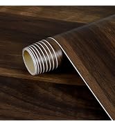 BESWEE Brown Walnut Wood Contact Paper for Countertops Waterproof Removable Faux Wood Grain Conta...