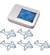 Haowuliao 60 Large Blue Ocean Fish Paper Clips Bookmark, Fishing Gifts for Men, Ocean Theme Offic...