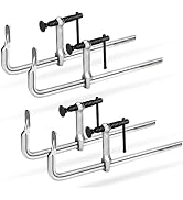 SHALL 4-Pack Bar Clamps Set, 12-Inch Light-duty Drop Forged Steel Bar Clamps, Steel F Clamps with...