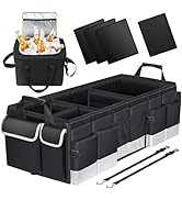 Oasser Trunk Organizer with Cooler Bag 95L, Bearing 110lb No Deformation, Collapsible with Multi ...