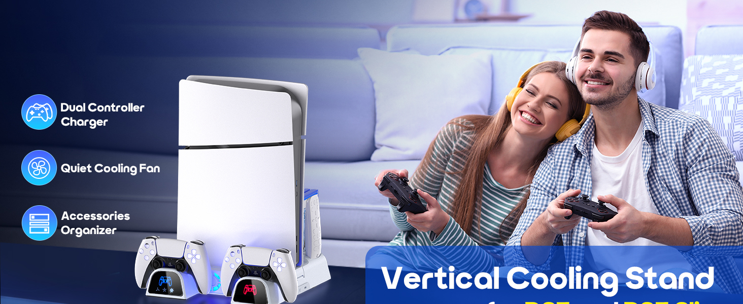 Vertical Cooling Station for PS5 and PS5 Slim