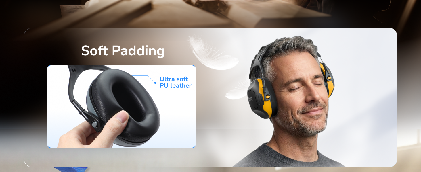 Noise Reduction Ear Muffs, Ear Protection Noise Cancelling Headphones Hearing Protection Earmuffs