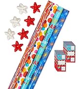 American Greetings Birthday Wrapping Paper Kit with Cut Lines, Bows and Gift Tags, Balloons, Cand...