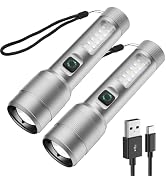Ciwuzxs 2 Pack Flashlight High Lumens Rechargeable, 5000 Lumen Super Bright Led Flashlights, Tact...