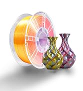 iBOSS Silk Tri Color PLA Plus 3D Printer Filament, Tri-Color Coextrusion Silk PLA+ Filament 1.75m...