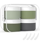 ME.FAN Travel Containers for Toiletries, TSA Approved 1.5 oz Silicone Cream Jars, Leak-proof Trav...