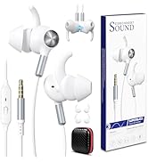 3.5mm Earbuds Wired Headphones with Secure Wingtip,4.9FT Noise Canceling 3.5 MM Jack Earphone,Air...