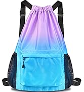 Sylfairy Waterproof Drawstring Backpack Gym String Bag Drawstring Sackpack Sport Cinch Bag For Wo...